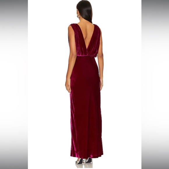 Mes Demoiselles magenta velvet dress. size 4. NWT. - Picture 2 of 11